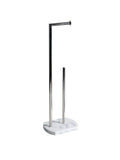 Showerdrape white Octavia toilet roll holder with spare storage, 73.5cm height (British brand)