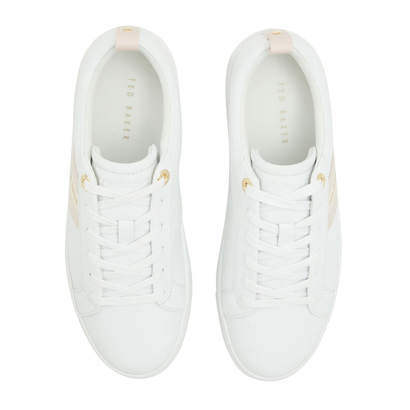 Ted Baker Ladies Riley Trainers in white and pink UK sizes 3-8 (British brand)