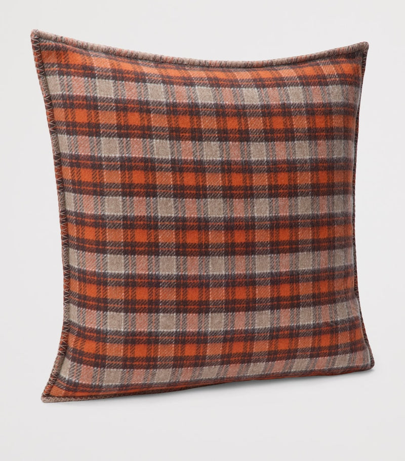 LOEWE cashmere and wool check motif cushion 51cm x 51cm, UK version