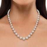 Cultured pearl necklace with gold beads, 5-9mm pearls, 45.7cm - British product
