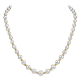 Cultured pearl necklace with gold beads, 5-9mm pearls, 45.7cm - British product