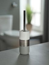 Showerdrape Silver Luxe Resin Toilet Brush Holder 37cm Height
