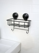 Showerdrape Black Suctionloc Sponge Wall Mounted Basket