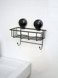 Showerdrape Black Suctionloc Sponge Wall Mounted Basket