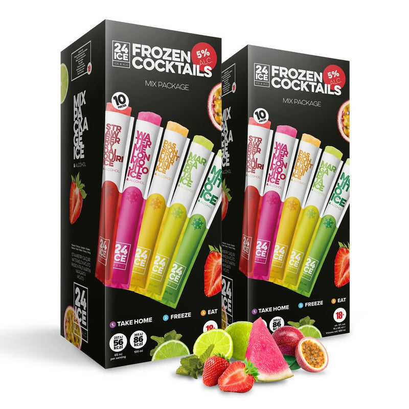 Mixed Flavour Frozen Cocktail Ice Lollies 20 x 65ml