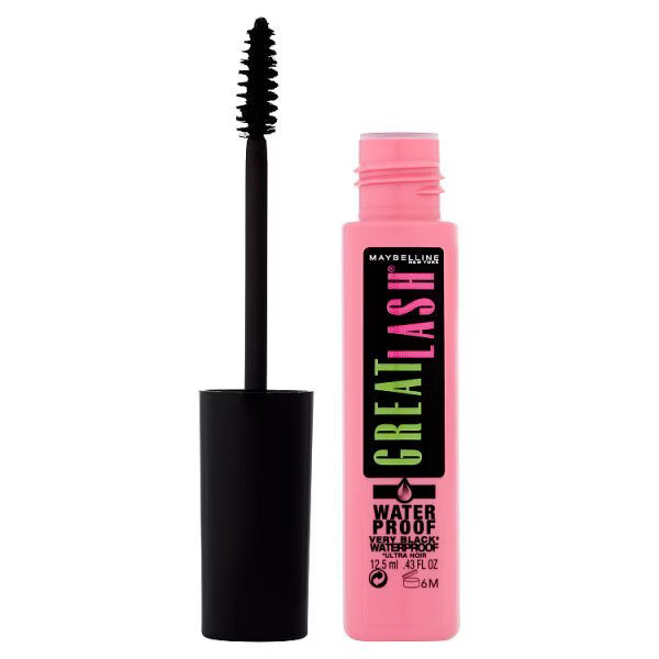 Maybelline Great Lash Waterproof Mascara Very Black 12.5ml, imported from the UK