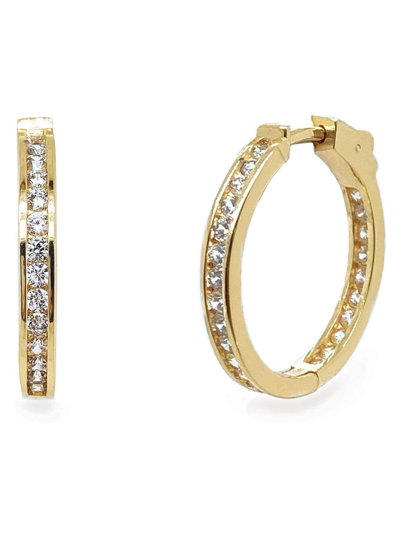 Ivory & Co gold Copenhagen crystal hoop earrings 2.7cm, UK version