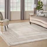 Nourison Glitz Ivory Border Area Rug Multiple Sizes, UK version