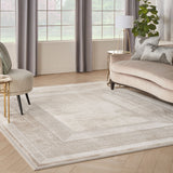 Nourison Glitz Ivory Border Area Rug Multiple Sizes, UK version