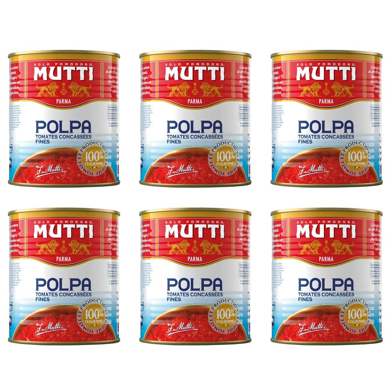 Mutti Polpa Chopped Tomatoes 6 x 790g tins, imported from the UK