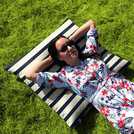 rucomfy bean bag floor cushion navy 70x70x10cm, imported from the UK
