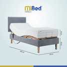 Mibed Memory Single Adjustable Bed With Mattress - Grey