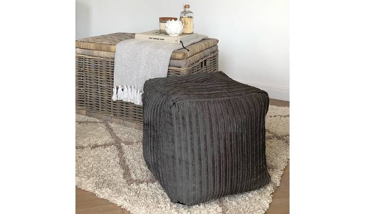 rucomfy slate grey bean bag cube 38cm, imported from the UK