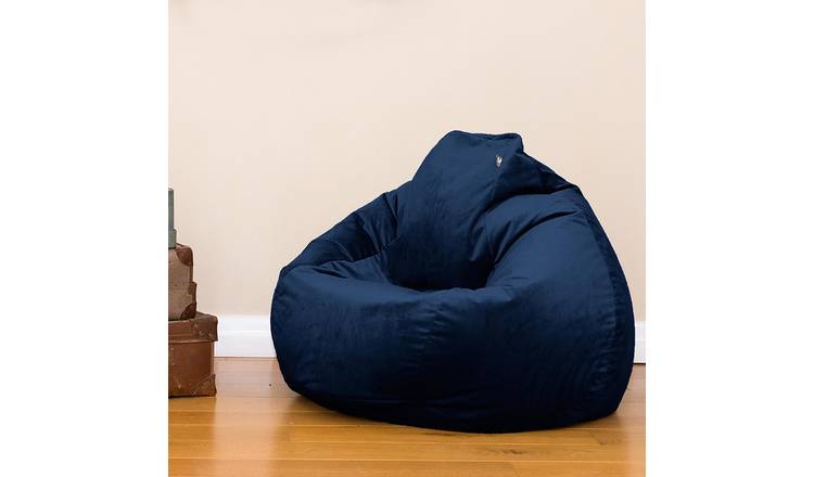 Rucomfy Velvet Slouchbag Bean Bag Peacock Blue, imported from the UK