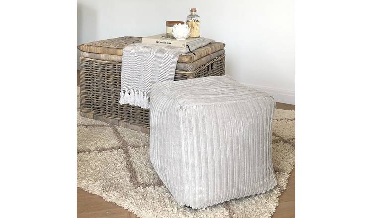 rucomfy Bean Bag Cube Light Grey 38cm, imported from the UK