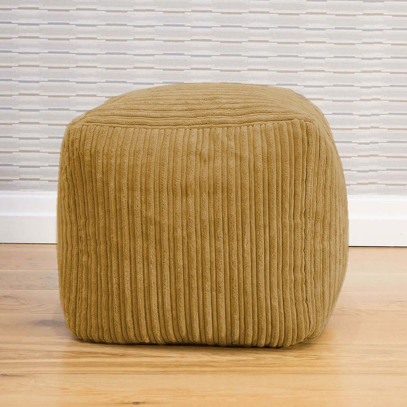 rucomfy Jumbo Cord Cube Bean Bag Mustard 38cm, imported from the UK