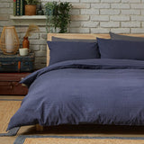 Habitat navy seersucker duvet cover set for double beds, UK version