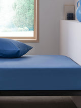 Blue Easy Care Polycotton Fitted Sheet