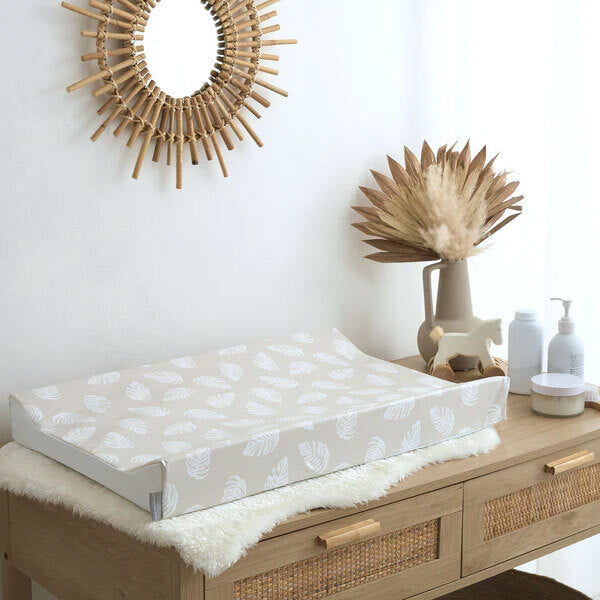 The Tiny Bed Co. Anti-Roll Changing Mat - Palm Bay (Greige)
