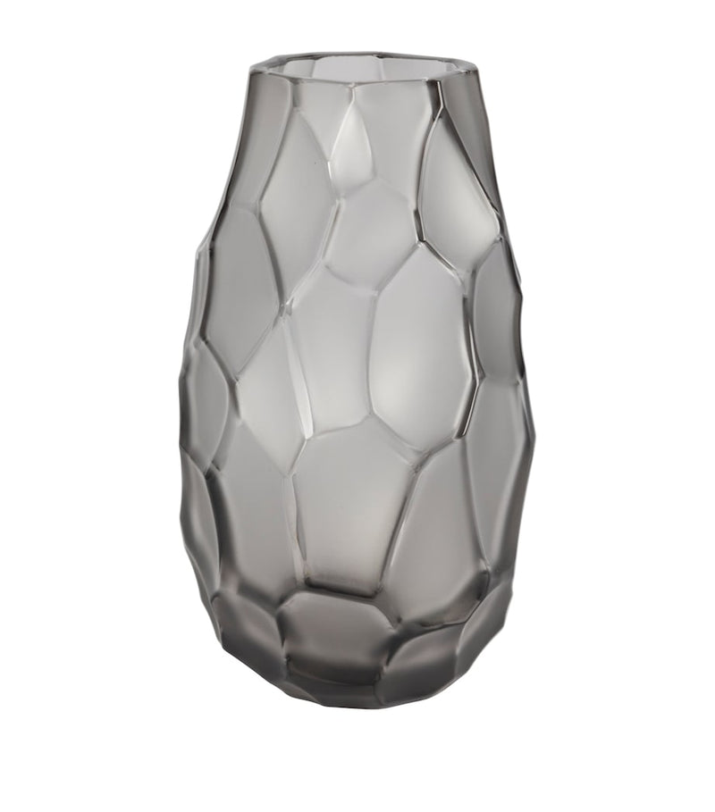 Lalique Silex crystal vase 14cm, UK version