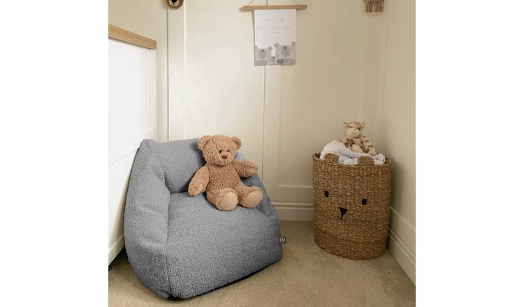 rucomfy Kids Snuggle Bean Bag Chair in grey, 2kg, imported from the UK