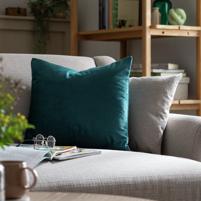 Habitat teal velvet cushion cover 2 pack 43x43cm, UK version