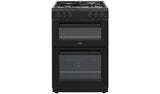 Bush 60cm twin cavity gas cooker in black - British product