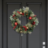 Assorted decorated Christmas unlit wreath 24 inches - British product