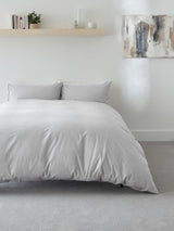 Grey Easy Care Polycotton Plain Duvet Cover and Pillowcase Set