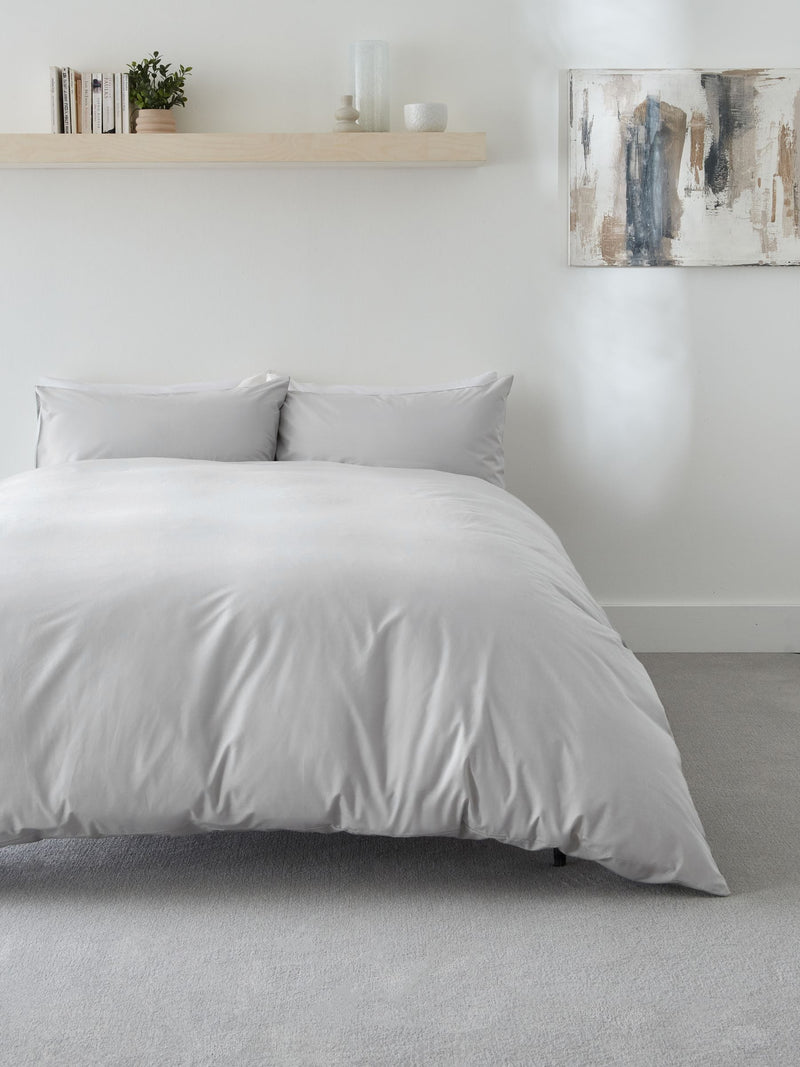 Grey duvet cover and pillowcase set, UK version