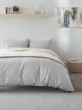 Grey duvet cover and pillowcase set, UK version