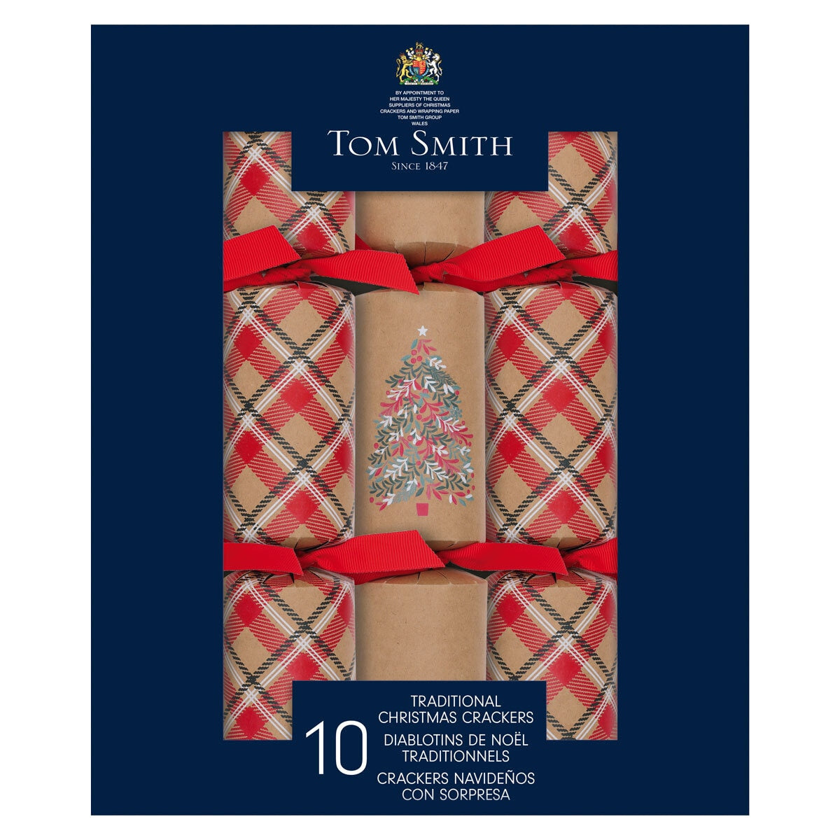 Tom Smith 12.5 Inch (32 cm) Luxury Christmas Crackers 10 Pack, Assortment of 3 GOODS Costco UK