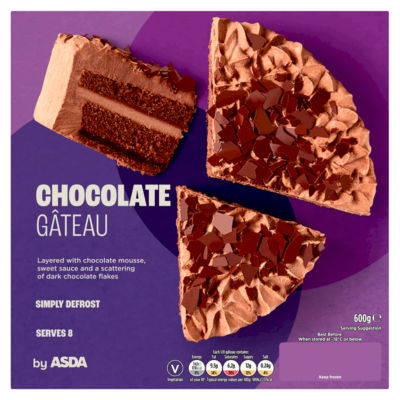 Asda Chocolate Gâteau dessert 600g - British product