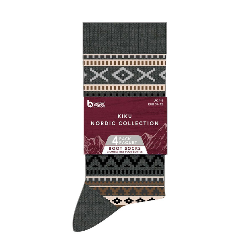 Kiku Nordic Collection boot socks in assorted colours, 4 pack, UK version