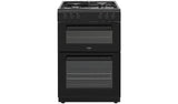 Bush Double Oven Dual Fuel Cooker Black 60cm
