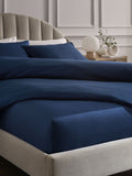 Navy cotton deep fitted sheet 300 thread count, imported from the UK