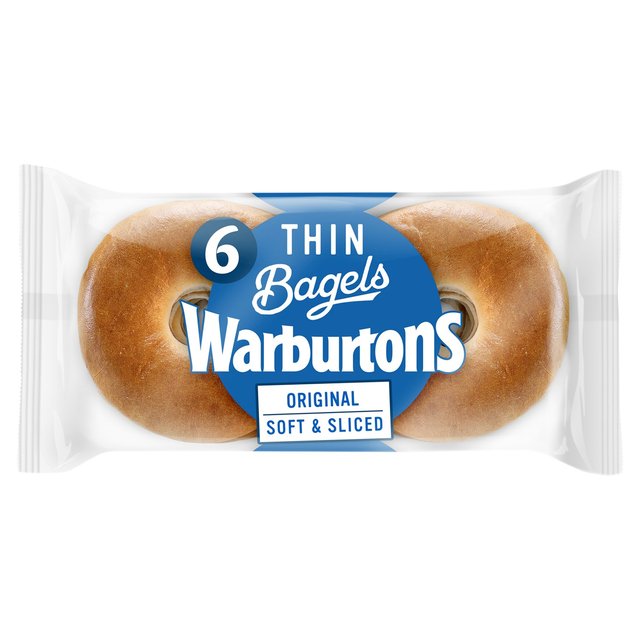 Warburtons Plain Thin Bagels 6 per pack GOODS M&S