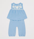 Louise Misha Cotton Lace-Trim Floreli Baby Trousers 3-24 Months, UK version