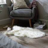 Habitat Sheepskin Faux Fur Cream Shaggy Rug - 60x90cm