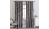 Argos Home Charcoal Eyelet Crushed Velvet Curtains 229x229cm
