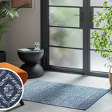 Argos Home Geometric Blue Cotton Flatweave Rug - 80x110cm