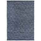 Argos Home Geometric Blue Cotton Flatweave Rug - 80x110cm