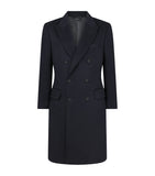 Regular Fit Virgin Wool Overcoat with Notched Lapels