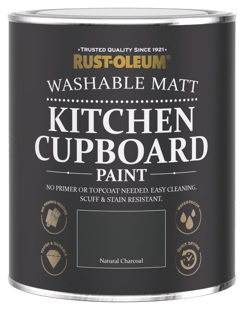 Rust-Oleum Kitchen Cupboard Matt Paint Charcoal 750ml, imported from the UK