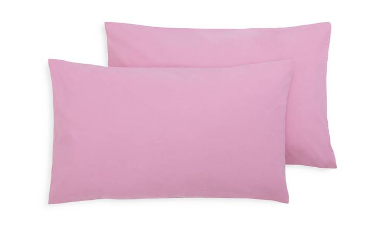Habitat pink polycotton pillowcases pair, size 50x75cm, UK version