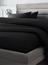 Black 300 Thread Count Collection Luxe Cotton Deep Fitted Sheet