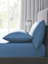 Blue Easy Care Polycotton Deep Fitted Sheet