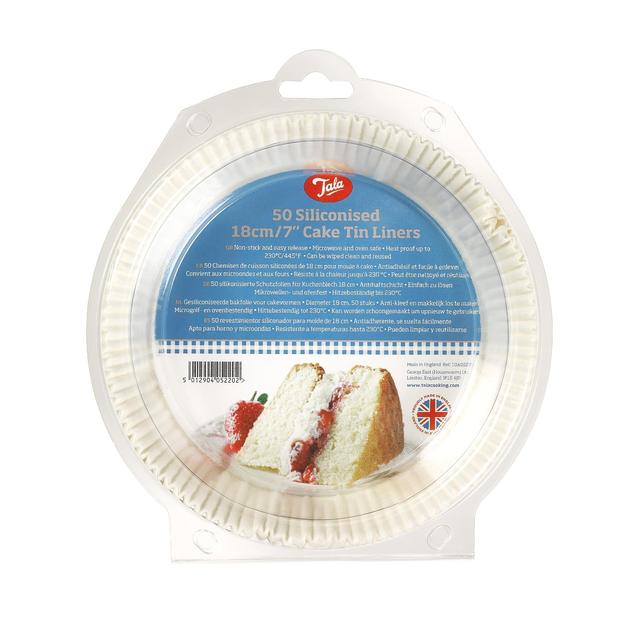 Tala 50 Non-stick Cake Baking Tin Liners 18cm 50 per pack GOODS M&S