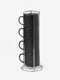 Black Bronx Set of 4 Stacking Espresso Mugs