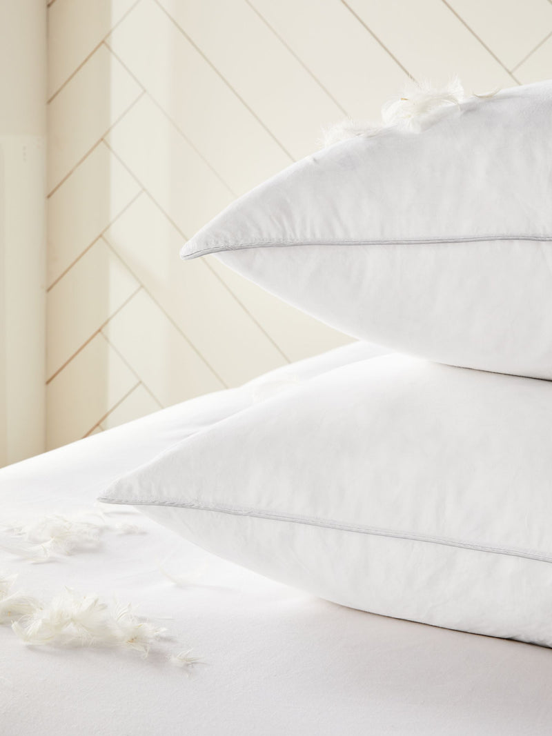 Duck feather and down firm pillows 2 pack, imported from the UK